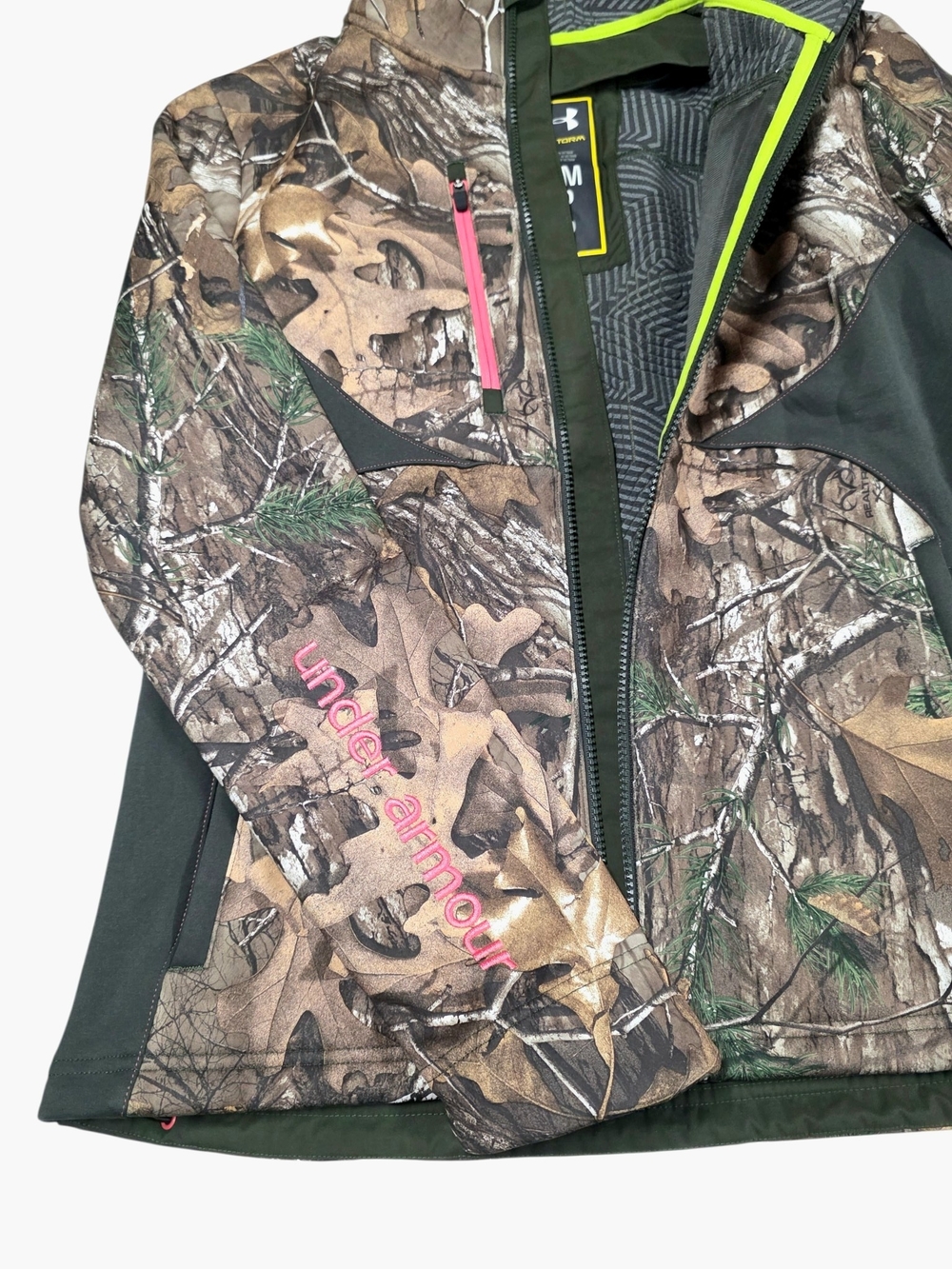 Under Armour Storm Realtree Camo Jacket Women's Small Scent Control EUC Pink